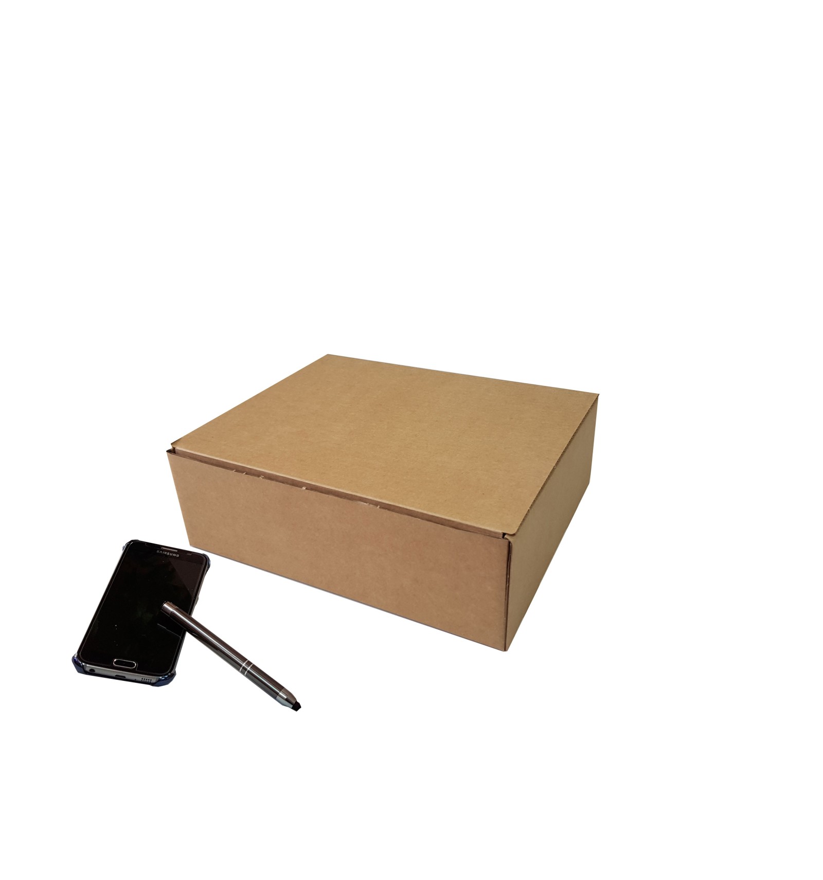 Caja regalo cartón 18,5 x 18,5 cm marrón - Sobres y cajas de